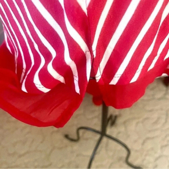 Steven Edwards Red and White Striped Tunic Top Medium​​ New With Tags - Picture 8 of 8
